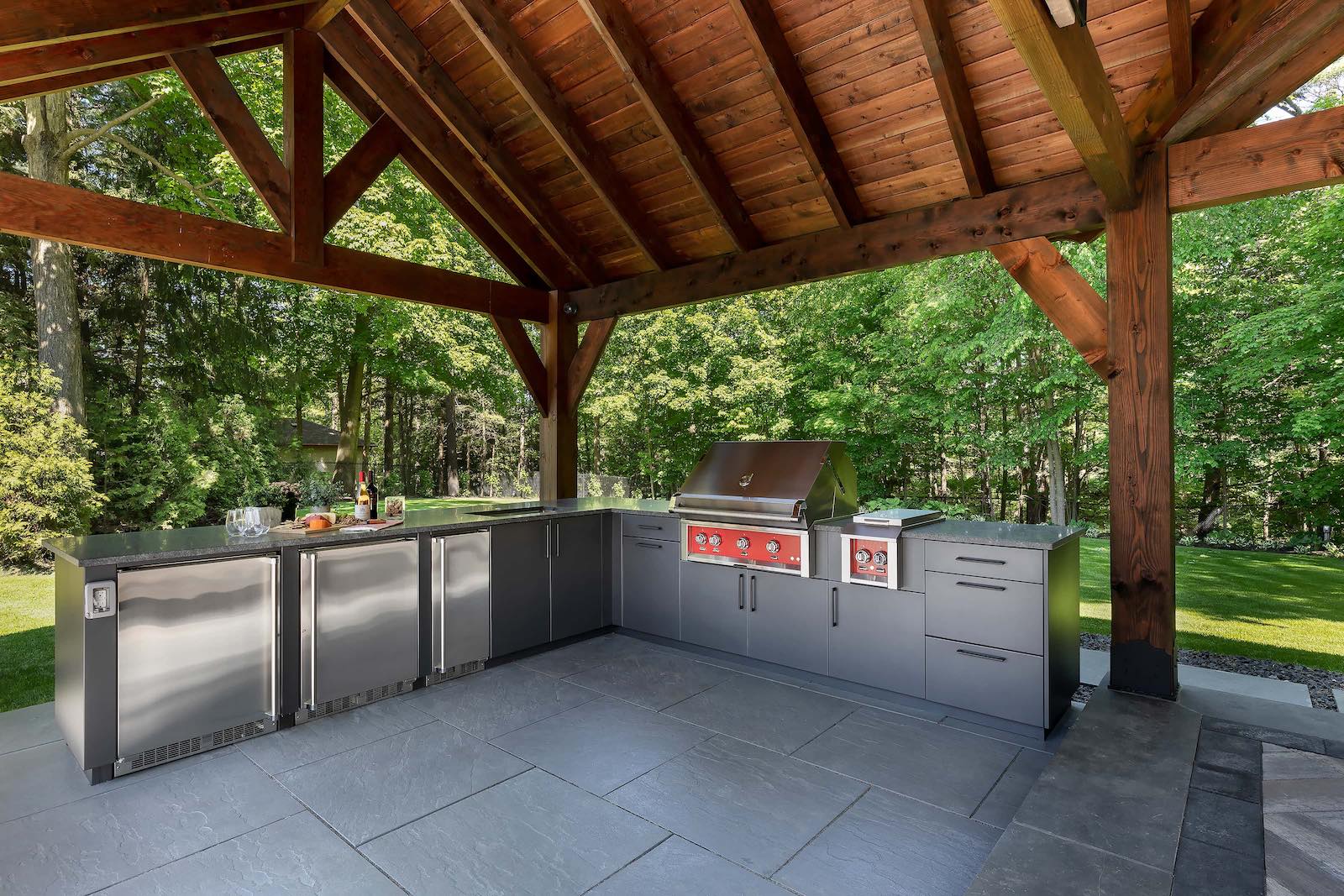 covered backyard kitchen