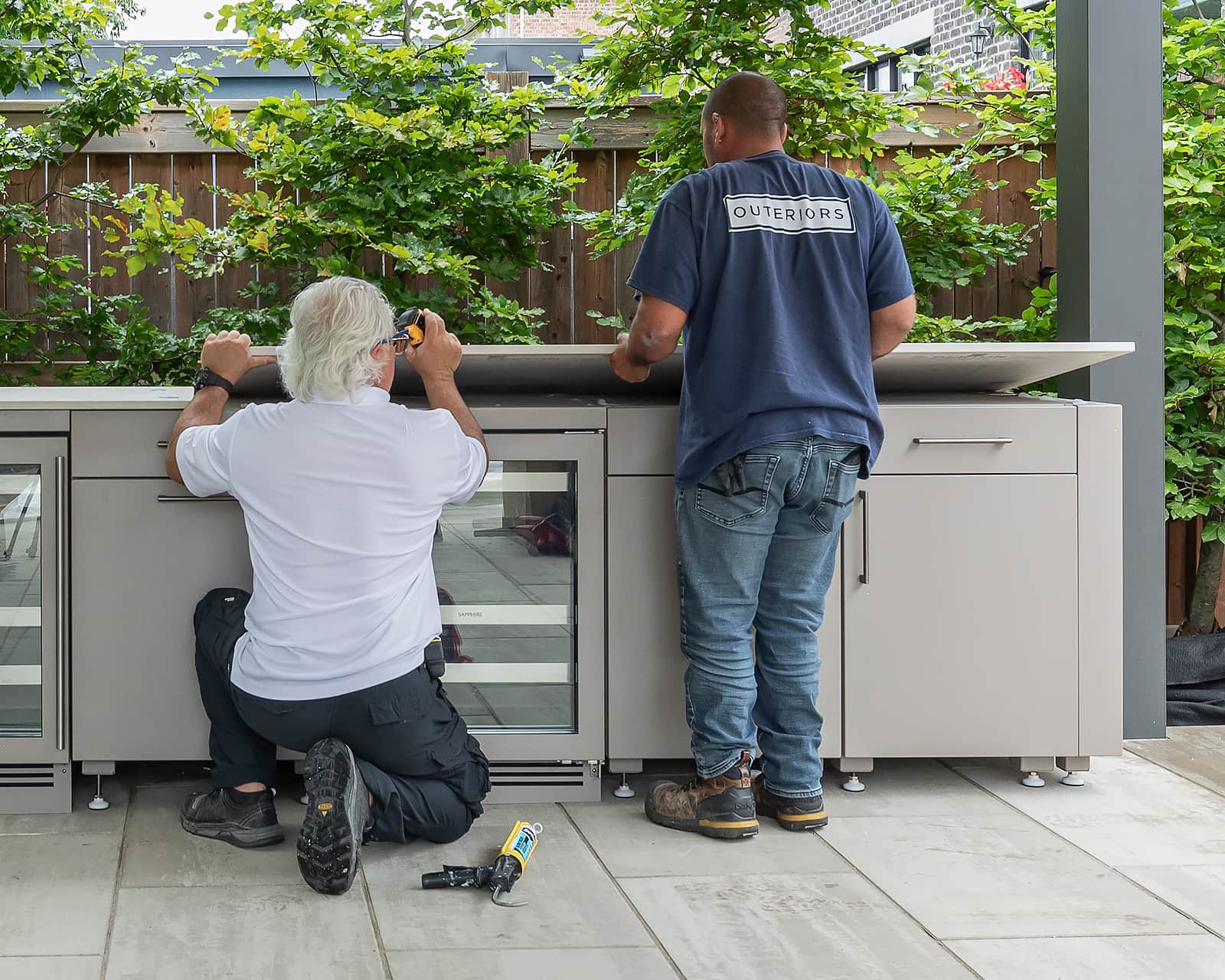 Dekton countertop getting installed by Outeriors in King City